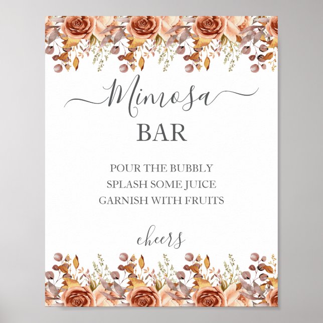 Fall Autumn Leaves Rustic Country Boho Wedding Poster (Vorne)