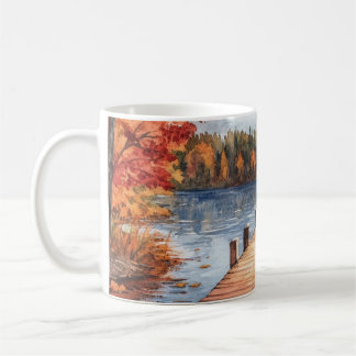 Fall Autumn Nature Lake Trees Landscape Kaffeetasse