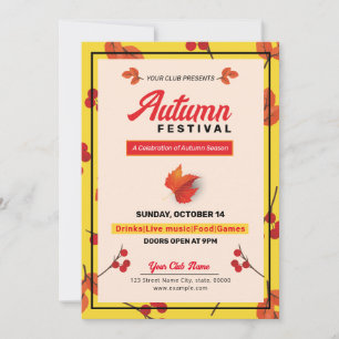 Fall / Autumn Party Flyer Einladung