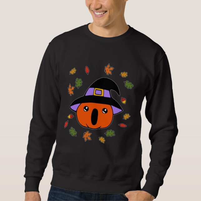 Fall Autumn Pumpkin Witch Halloween Costume With L Sweatshirt (Vorderseite)