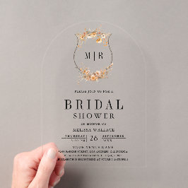Fall Autumn Wildflower Crest Bridal Shower Acryleinladungen