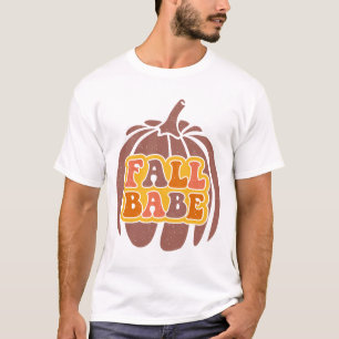 Fall Babe Pumpkin Halloween Groovy Fall Saison T-Shirt