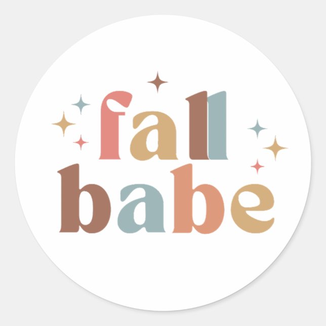 Fall Babe Runder Aufkleber (Vorderseite)
