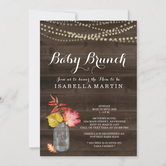 Fall Baby Brunch Einladung (Vorderseite)