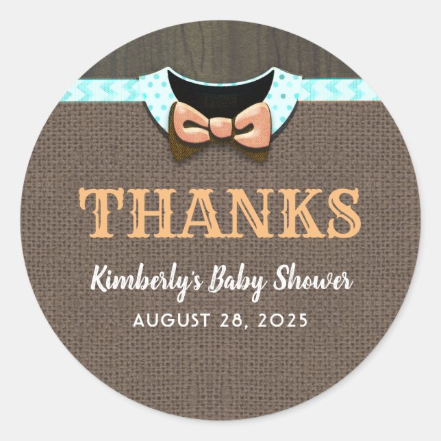 Fall Baby Dusche dank klassischer Round Sticker (Vorderseite)