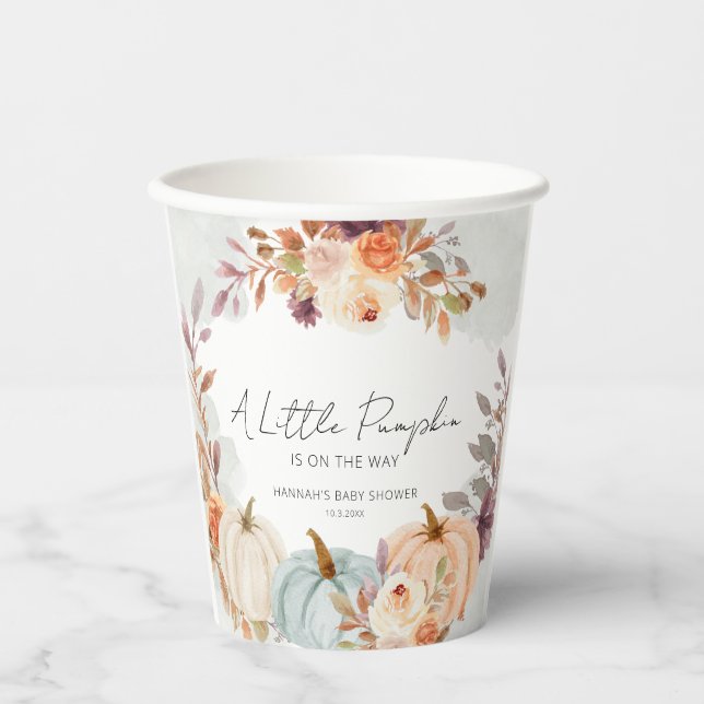 Fall Baby Dusche ein wenig Pumpkin Pappbecher (Vorderseite)