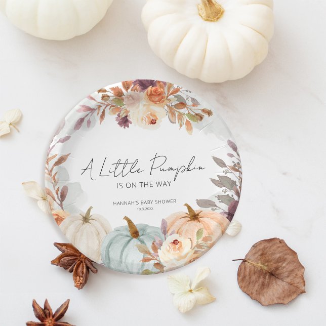 Fall Baby Dusche ein wenig Pumpkin Pappteller (Von Creator hochgeladen)