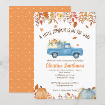 Fall Baby Dusche Einladungen für einen Jungen