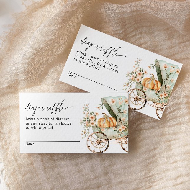 Fall Baby Dusche Kleine Pumpkin Windel Raffle Begleitkarte (Von Creator hochgeladen)