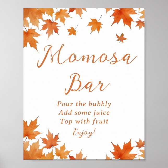 Fall Baby Dusche Momosa Bar Poster (Vorne)