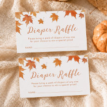 Fall Baby Dusche Windeln Raffle Ticket