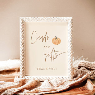 Fall Baby Duschkarten und Geschenke Zeichen, Pumpk Poster