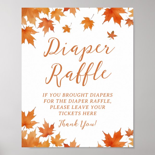 Fall Baby Duwer Diaper Raffle Poster (Vorne)