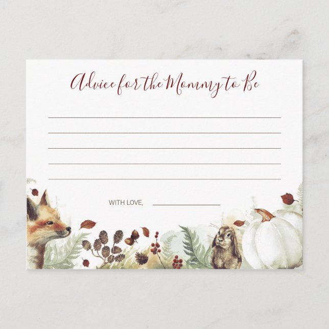 Fall Baby Shower Addon Card Postkarte (Vorderseite)