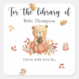 Fall Baby Shower Buchzeichen, Babybücher Quadratischer Aufkleber