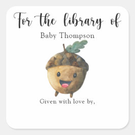 Fall Baby Shower Buchzeichen, Babybücher Quadratischer Aufkleber