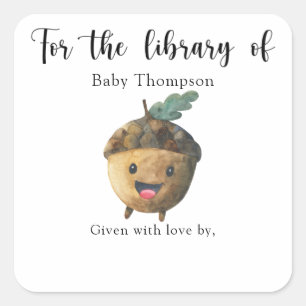 Fall Baby Shower Buchzeichen, Babybücher Quadratischer Aufkleber