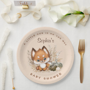 Fall Baby Shower Little Fox Cub Paper Teller