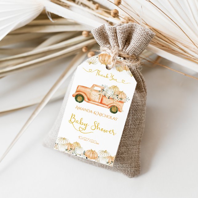 Fall Baby Shower Niedlich Pumpkin Harvest Vielen D Geschenkanhänger (Von Creator hochgeladen)
