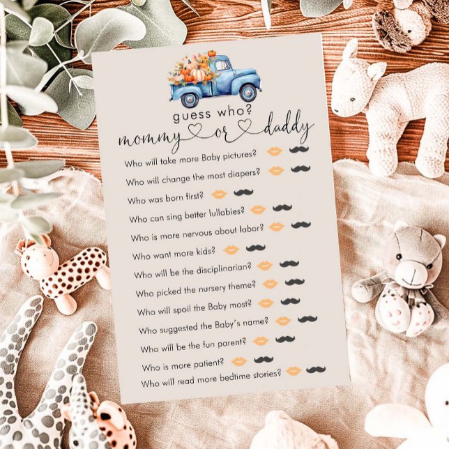 Fall Baby Shower Pumpkin Truck "Ratess Who" Spiel (Von Creator hochgeladen)