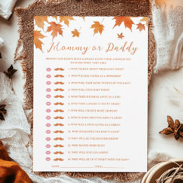 Fall Baby Showraten Wer Game Card Einladung