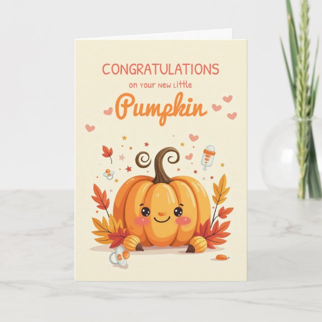 Fall Baby Sprinkle Herzlichen Glückwunsch Little P Karte (Vorderseite)