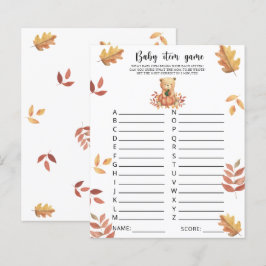 Fall Bär - Baby Item Game. Baby Shower Game