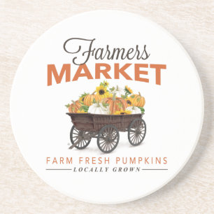 FALL BAUERN MARKT PUMPKIN UND SONNENBLUMEN GETRÄNKEUNTERSETZER