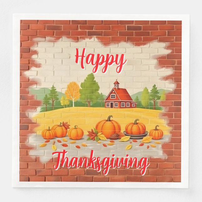 Fall Beautiful Trendy Happy Thanksgiving Serviette (Vorderseite)