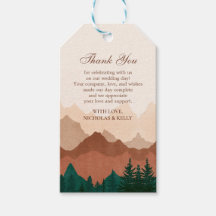 Fall Berg Terracotta Forest Wedding Geschenk Tag