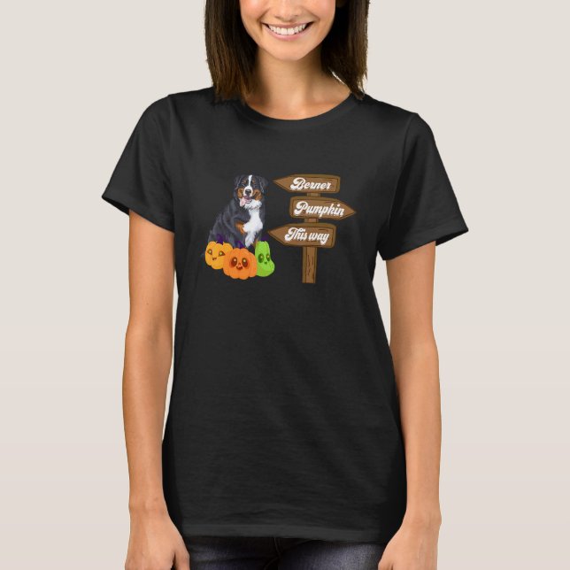 Fall Bernese Mountain Dog Berner Dog Mama Pumpkin  T-Shirt (Vorderseite)