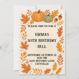 Fall Birthday Einladung