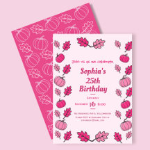 Fall Birthday Party Invitation