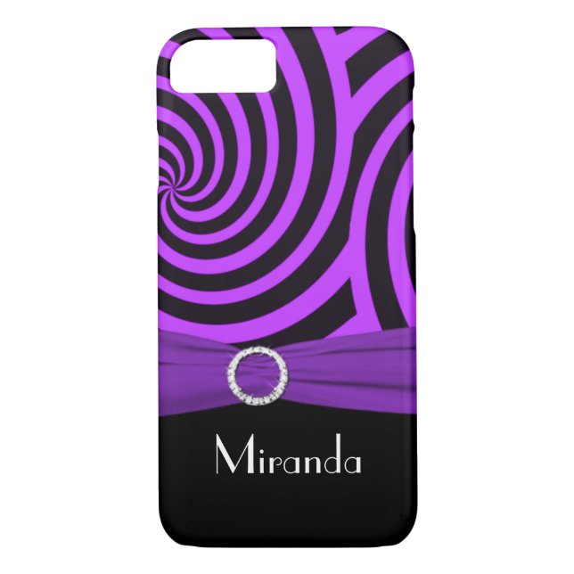 Fall "Black and Lila Wirbel Stripes" iPhone 7 Case-Mate iPhone Hülle (Rückseite)