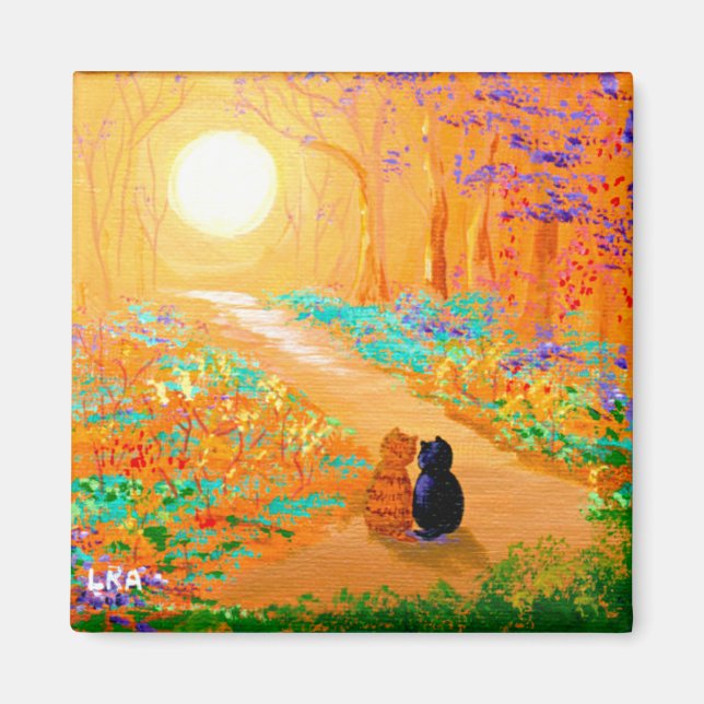 Fall Black Cats Creationarts Magnet (Vorne)