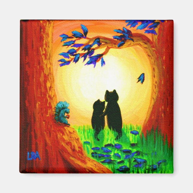 Fall Black Cats Creationarts Magnet (Vorne)