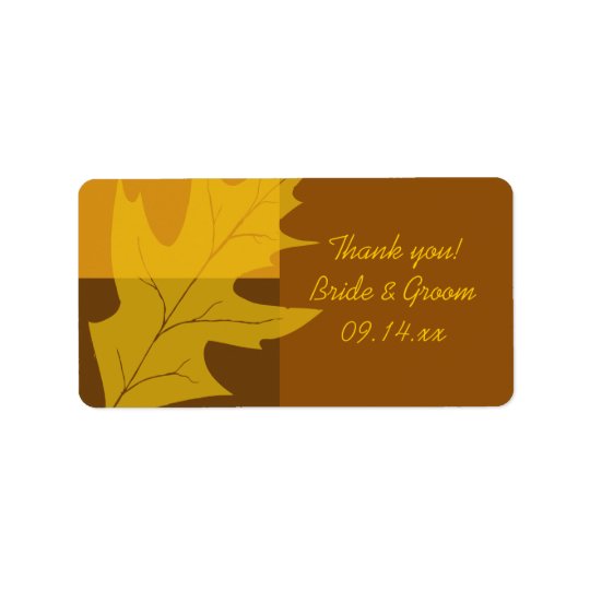 Fall-Blatt-Farbblock-Hochzeit danken Ihnen, Adressaufkleber