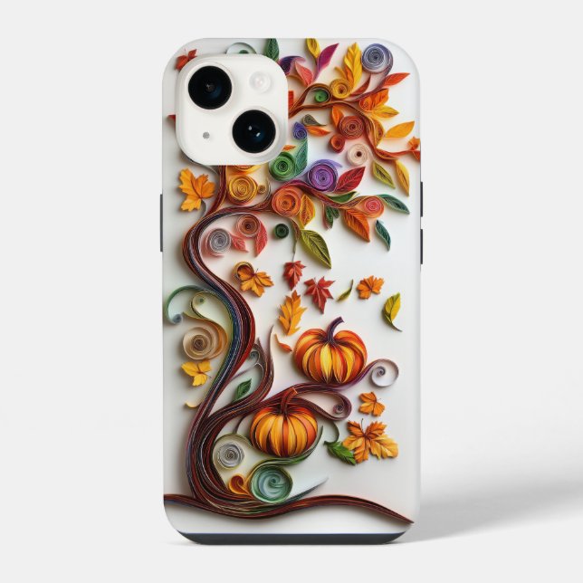 Fall | Blätter und Pumpkins iPhone 14 Hülle (Rückseite)
