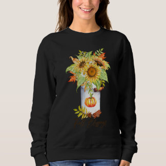 Fall Blessings Pumpkin Sunflower Vintage Autumn Fa Sweatshirt