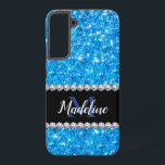 Fall "Blinged-Out Galaxy S22 ": Personalisiert Samsung Galaxy Hülle<br><div class="desc">Mit diesem atemberaubend bedruckten,  blauen Glitzer und dem Edelstein verkleideten Gehäuse der Samsung Galaxy S22  können Sie jeden erstaunen. Passen Sie es mit Ihrem Namen an,  um ein einzigartiges und glamouröses Aussehen zu erhalten. Dieser Fall schützt nicht nur Ihr Handy,  sondern fügt auch eine Touch Luxus in Ihren Alltag.</div>