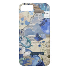 Fall Blue Aesthetic iPhone & iPad - Vintag Collage Case-Mate iPhone Hülle
