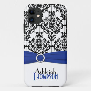 Fall Blue, Black, White Damask iPhone 5 title_seo2