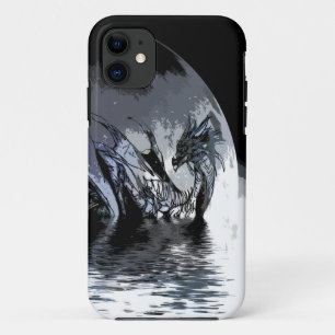 Fall Blue Dragon und Moon Illustration iPhone Case-Mate iPhone Hülle