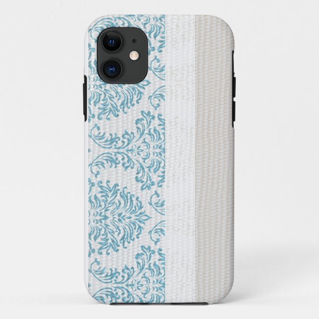 Fall Blue Filigree Damask Monogram IPHONE 5 Case-Mate iPhone Hülle (Rückseite)
