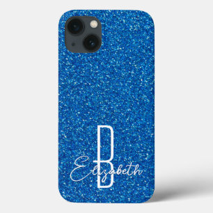 Fall Blue Glitzer Monogram Case-Mate iPhone Case-Mate iPhone Hülle