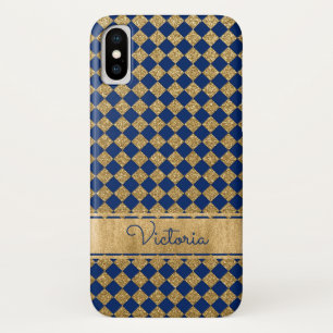 Fall Blue, Gold Quatrefolie Case-Mate iPhone X title_seo2