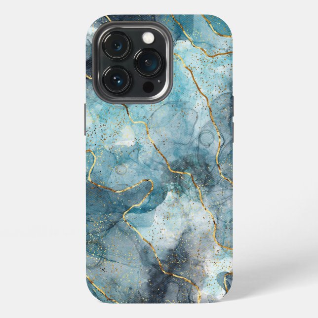 Fall Blue Marbled Case-Mate iPhone 13 Pro Hülle (Hinten)