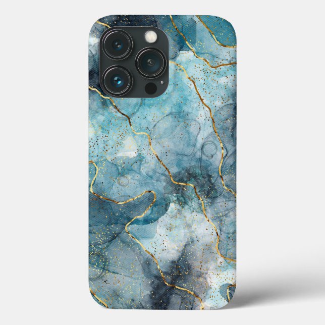 Fall Blue Marbled Case-Mate iPhone Hülle (Rückseite)