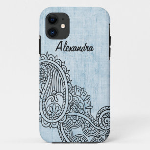 Fall Blue Mehndi Motif BT iPhone 5 title_seo2
