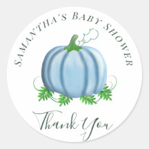 Fall Blue Pumpkin Baby Shower Boy